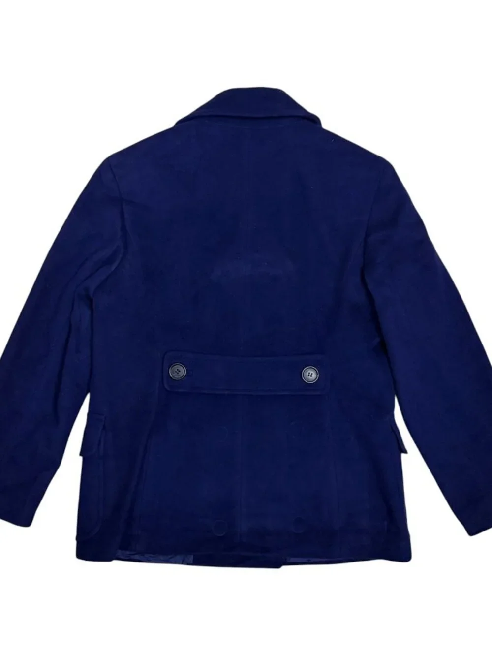 Michael Kors Wool Pea Coat Blue Business Casual Trench Jacket Womens 8